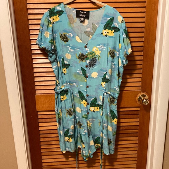 Collectif Pants - Modcloth x Collectif Sea Turtle Wave Romper US 14/UK 18